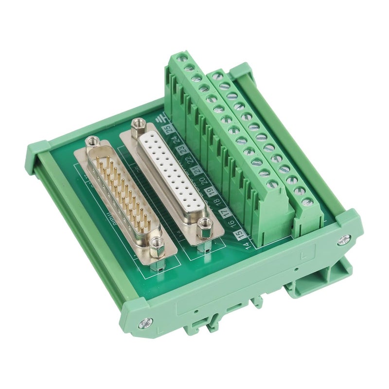 Willwewon DB25 Male&Female DIN Rail Mount Interface Module, D-Sub 25-pin Breakout Board - Image 1